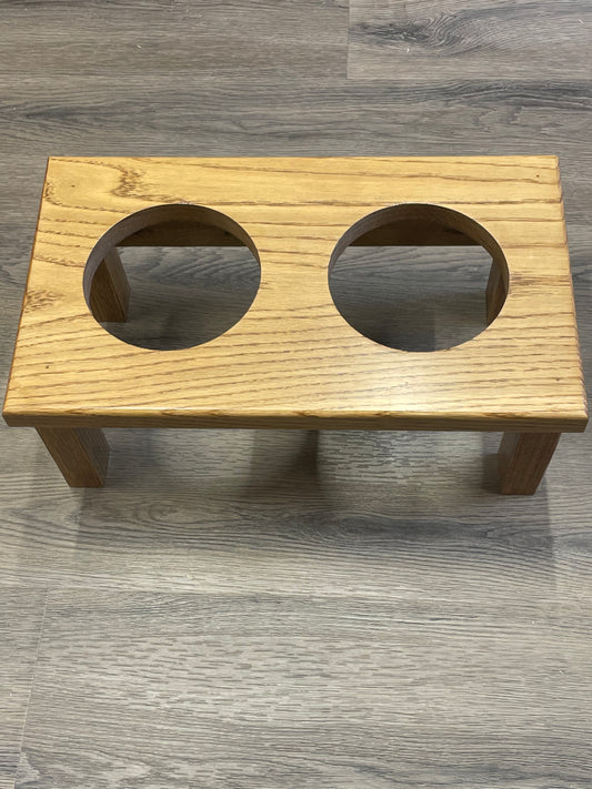 Oak w/ early American stain Dog Bowl stand